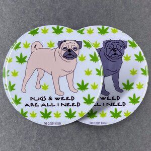 420 Pug Dog Pin Button, Magnet, Keychain, Bottle Opener or Mini Ornament
